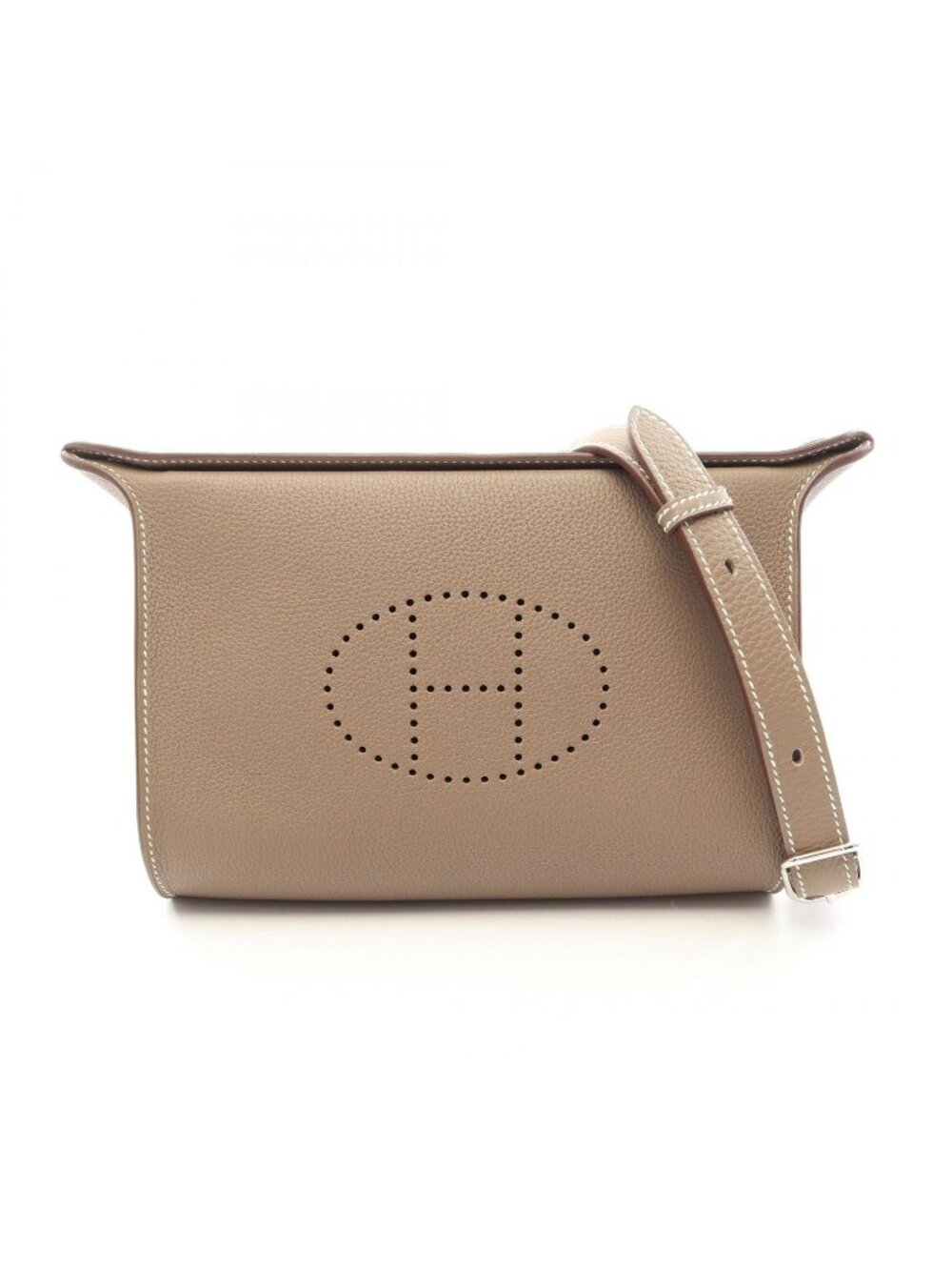 Hermes Shoulder Bag Vide Poche Etoupe Leather